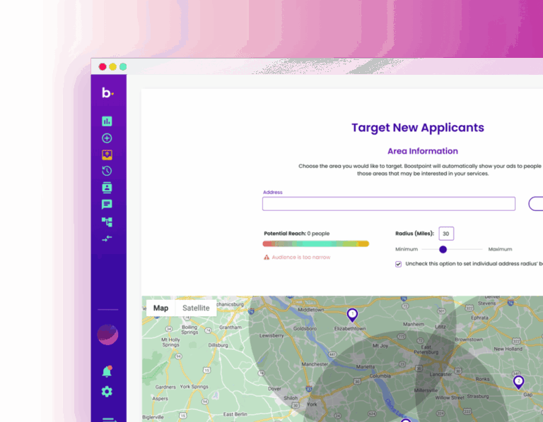 Boostpoint dashboard showing a modern recruiting campaign